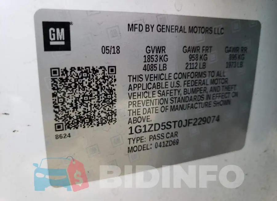 1G1ZD5ST0JF229074 Photo# 12