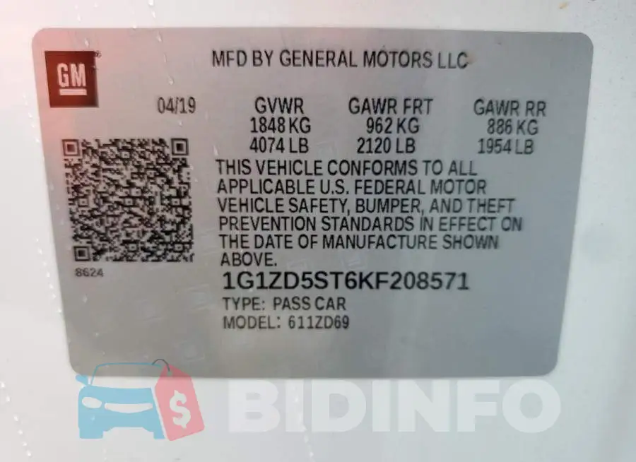 1G1ZD5ST6KF208571 Photo# 12