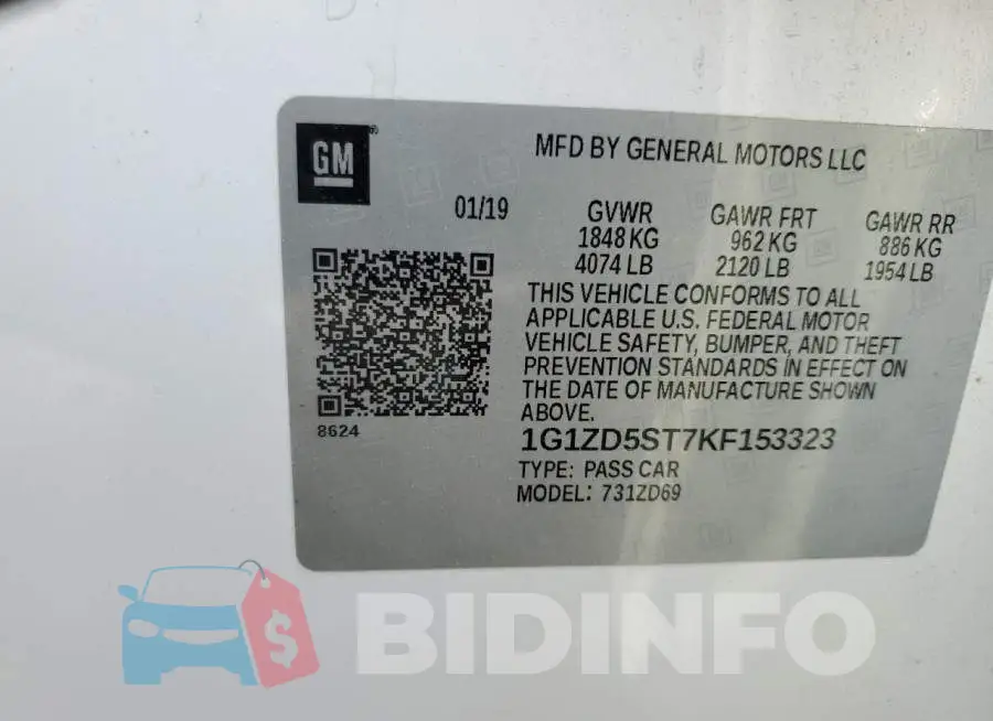 1G1ZD5ST7KF153323 Photo# 12
