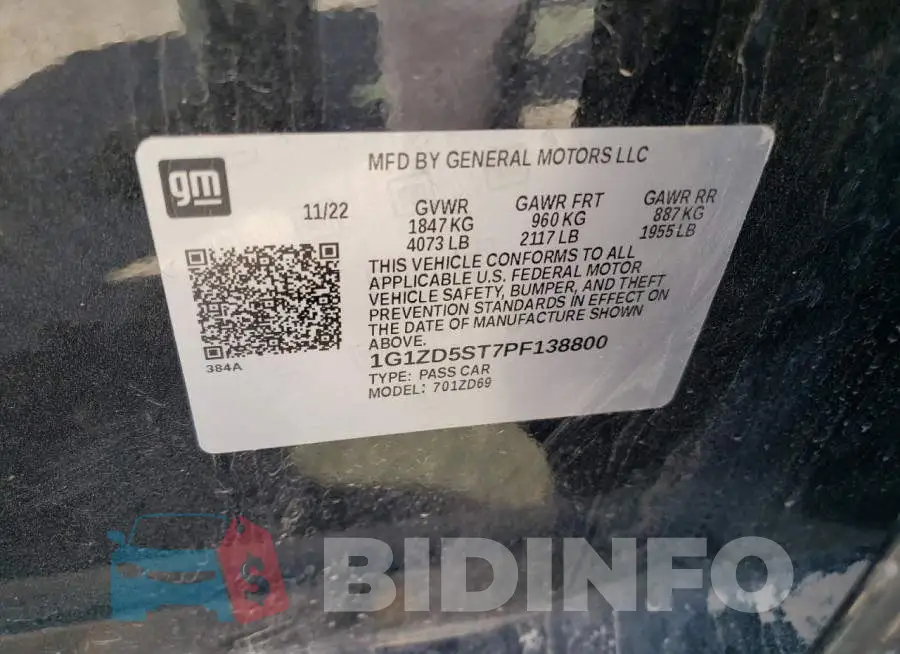 1G1ZD5ST7PF138800 Photo# 12