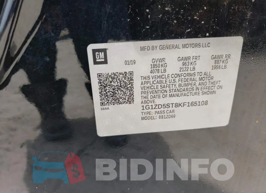 1G1ZD5ST8KF165108 Photo# 12