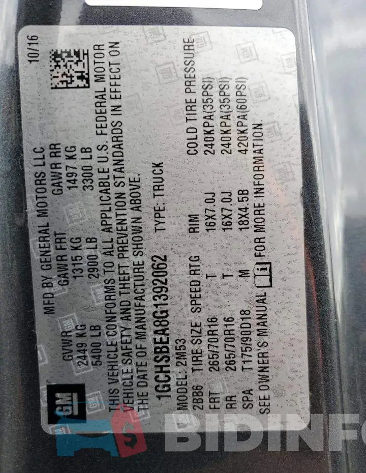 1GCHSBEA8G1392062 Photo# 12