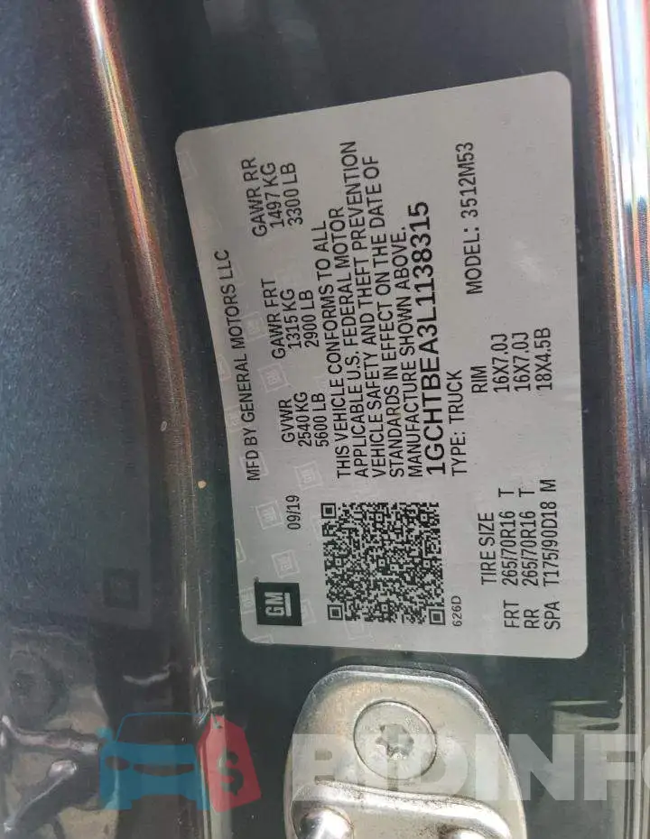 1GCHTBEA3L1138315 Photo# 12