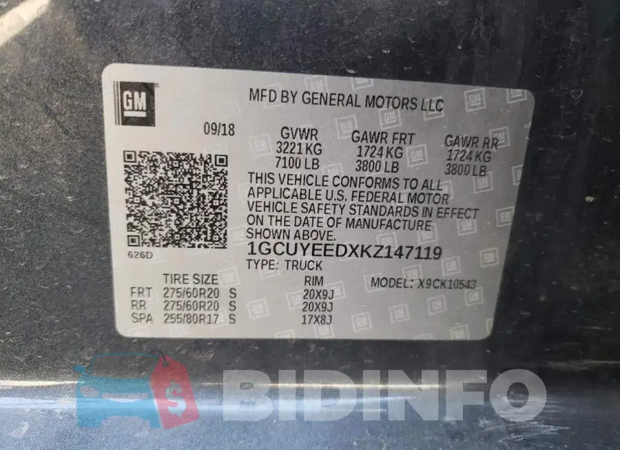 1GCUYEEDXKZ147119 Photo# 13