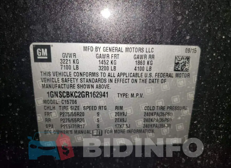1GNSCBKC2GR162941 Photo# 13