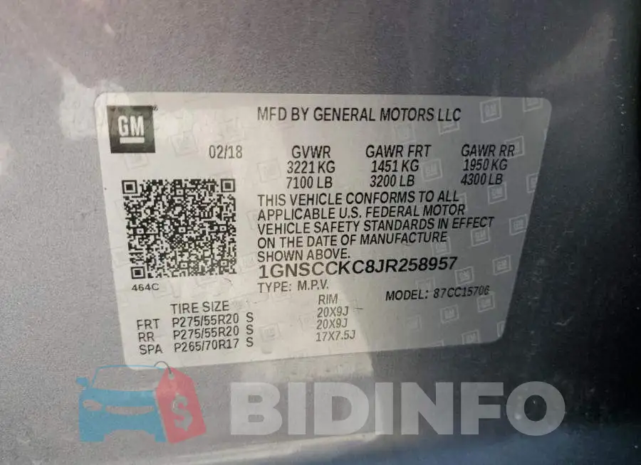 1GNSCCKC8JR258957 Photo# 13