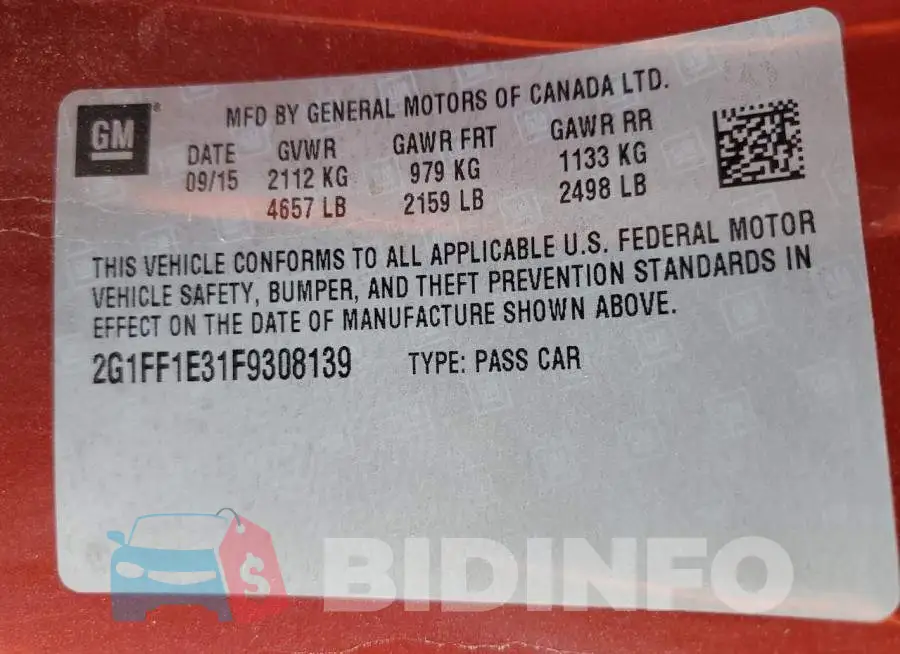2G1FF1E31F9308139 Photo# 12