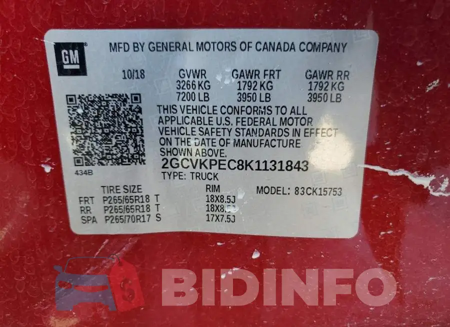 2GCVKPEC8K1131843 Photo# 12
