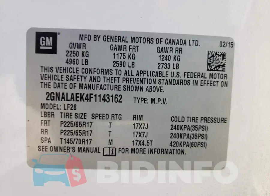 2GNALAEK4F1143162 Photo# 14