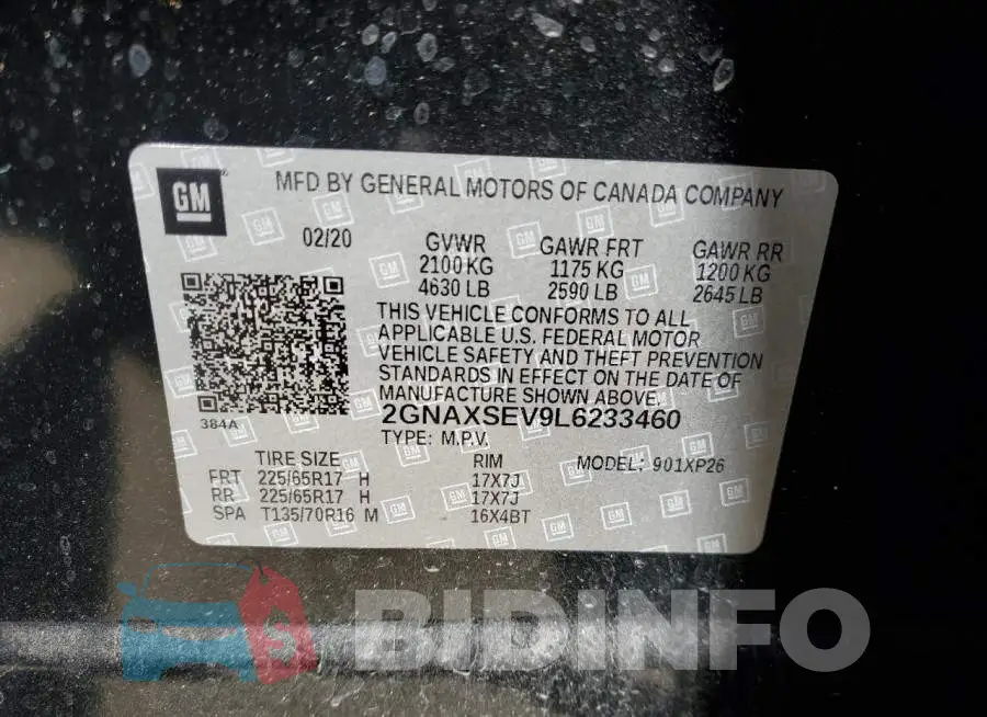 2GNAXSEV9L6233460 Photo# 13