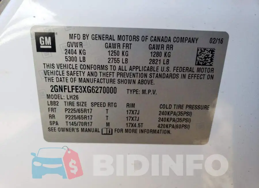 2GNFLFE3XG6270000 Photo# 14