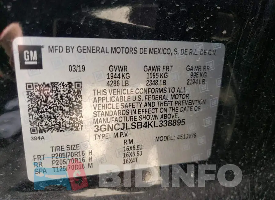 3GNCJLSB4KL338895 Photo# 12