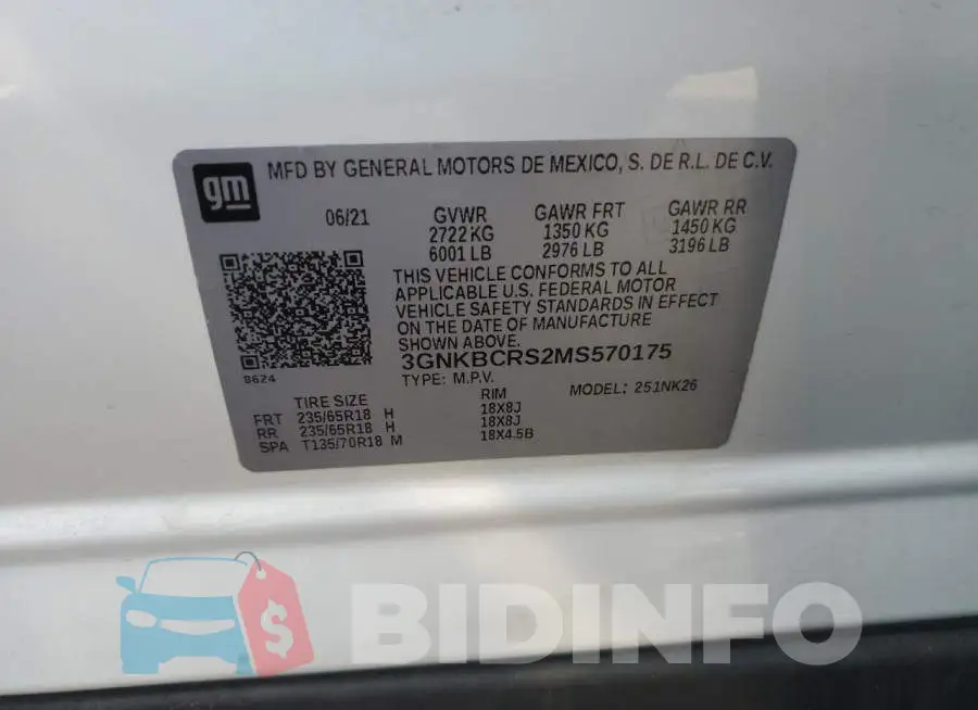 3GNKBCRS2MS570175 Photo# 13