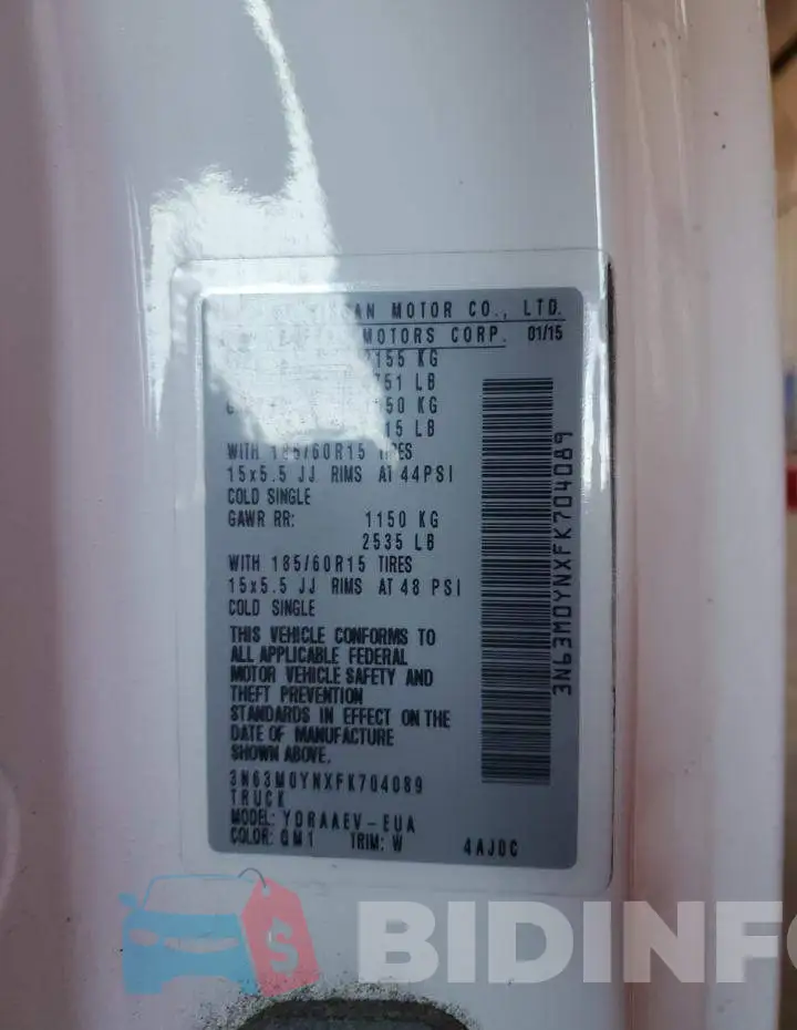 3N63M0YNXFK704089 Photo# 13