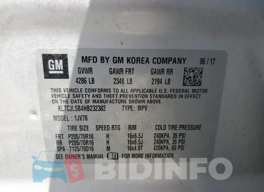 KL7CJLSB4HB232382 Photo# 12