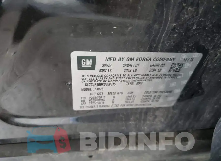 KL7CJPSB0KB808015 Photo# 12