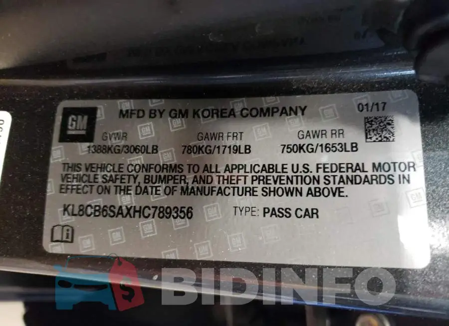 KL8CB6SAXHC789356 Photo# 12