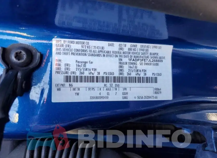 1FADP3FE7JL268809 Photo# 12