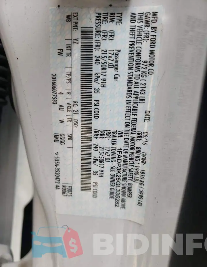 1FADP3K25GL335282 Photo# 12