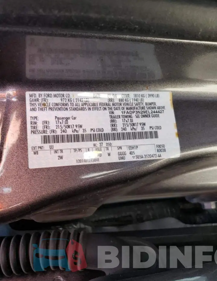 1FADP3N29EL244427 Photo# 10