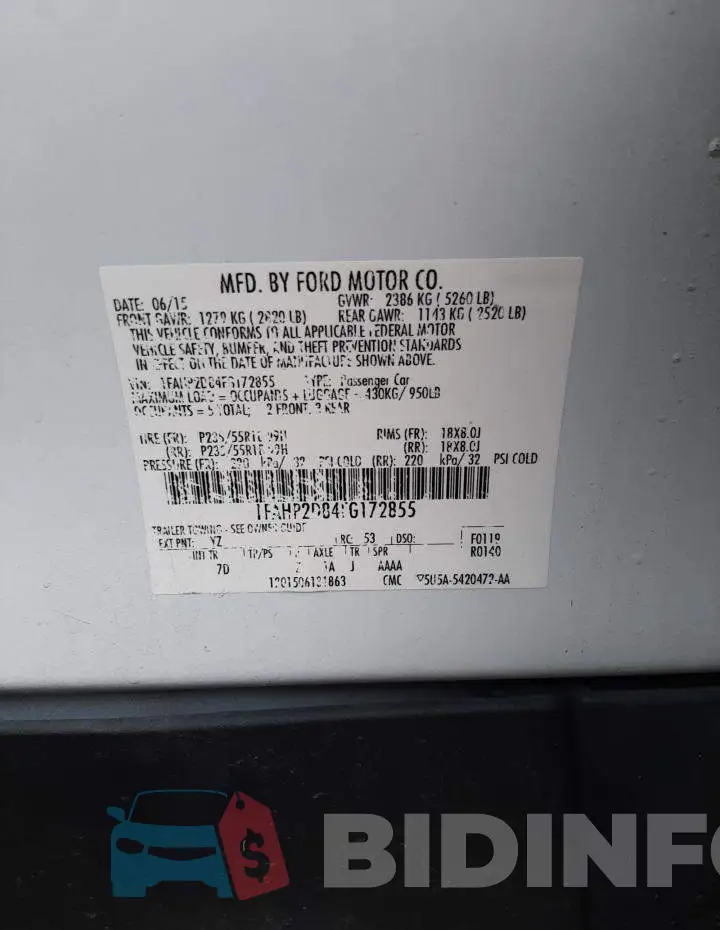 1FAHP2D84FG172855 Photo# 10