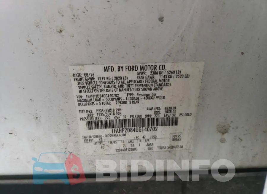1FAHP2D84GG140702 Photo# 12