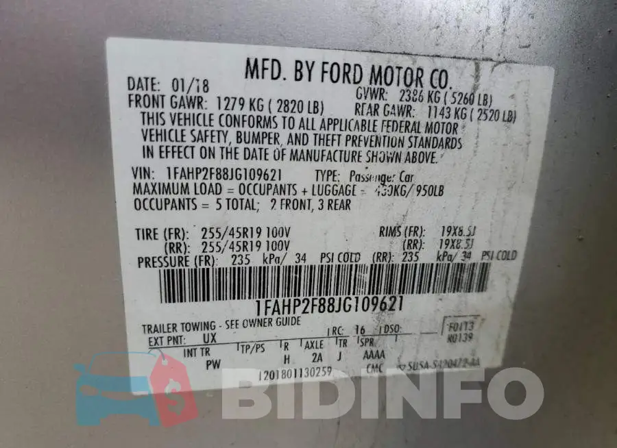 1FAHP2F88JG109621 Photo# 12