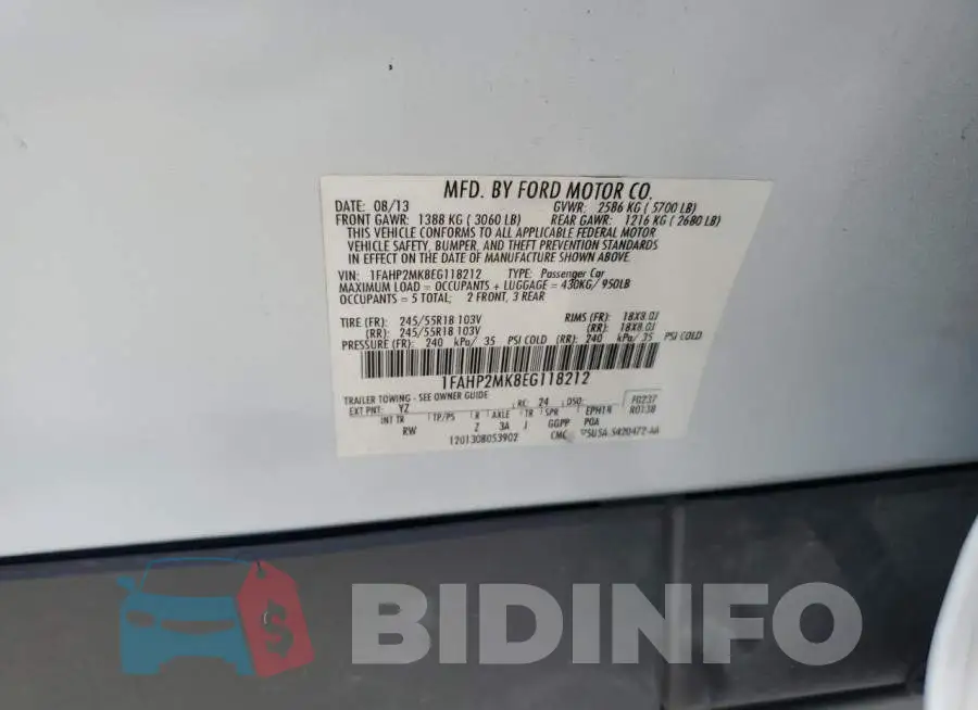 1FAHP2MK8EG118212 Photo# 12