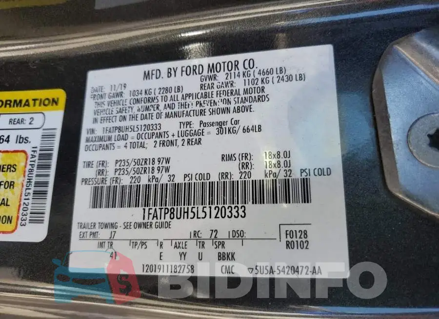 1FATP8UH5L5120333 Photo# 12