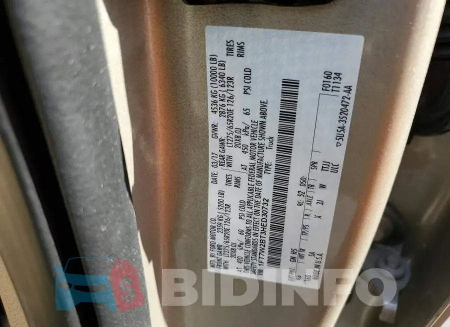1FT7W2BT3HED30732 Photo# 13