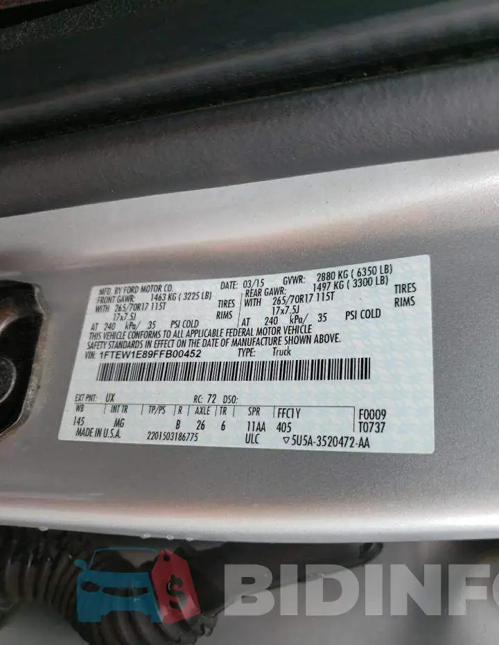 1FTEW1E89FFB00452 Photo# 12