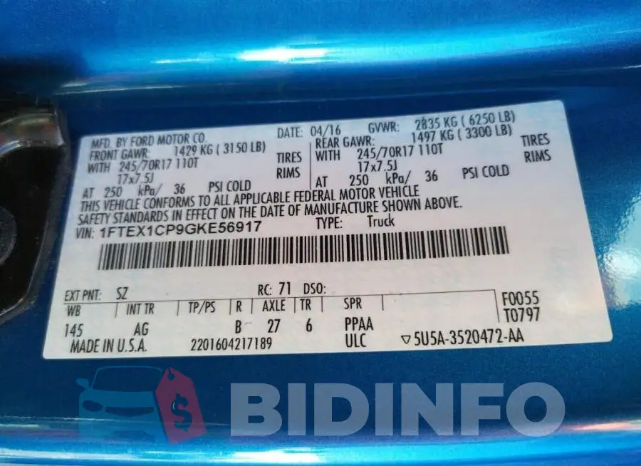 1FTEX1CP9GKE56917 Photo# 12