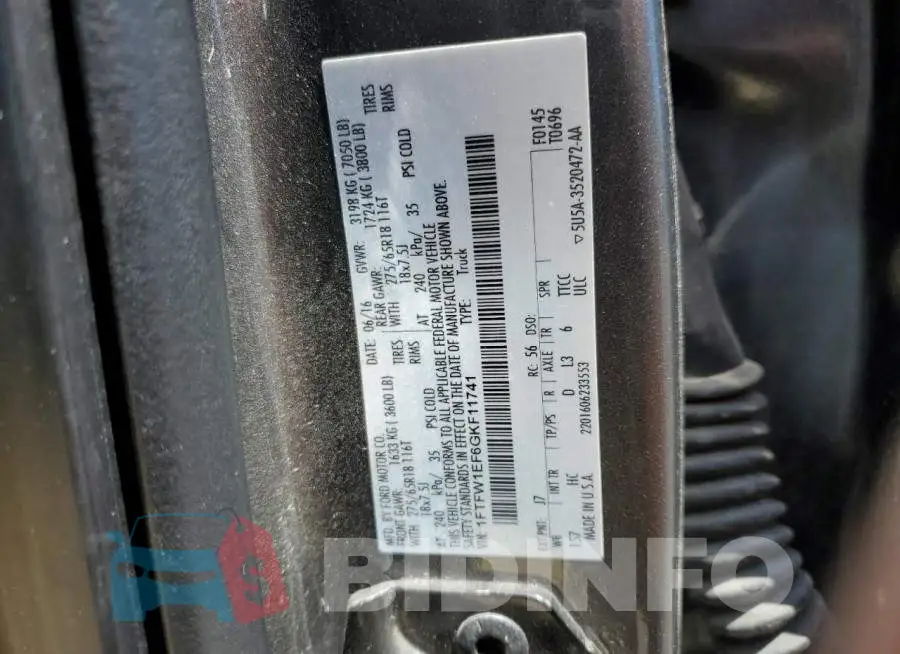 1FTFW1EF6GKF11741 Photo# 12