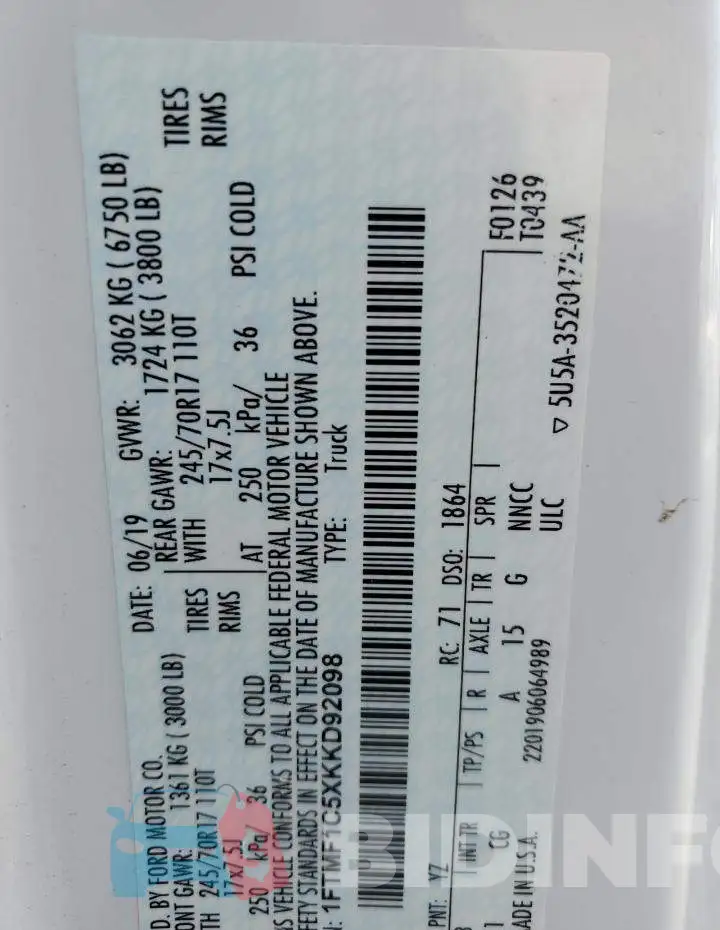 1FTMF1C5XKKD92098 Photo# 12