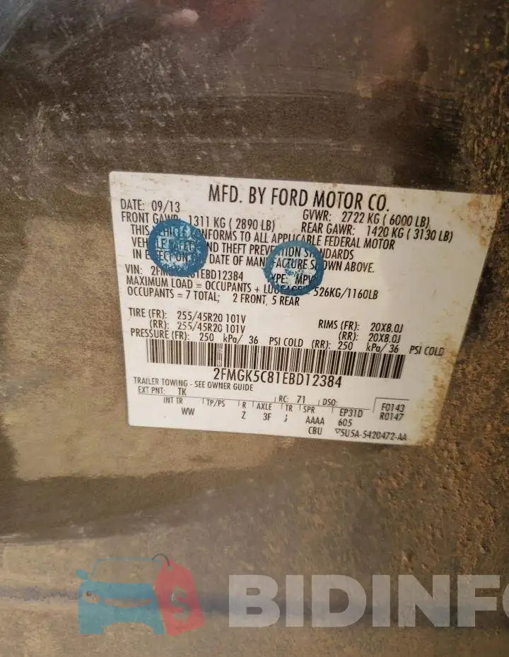 2FMGK5C81EBD12384 Photo# 14