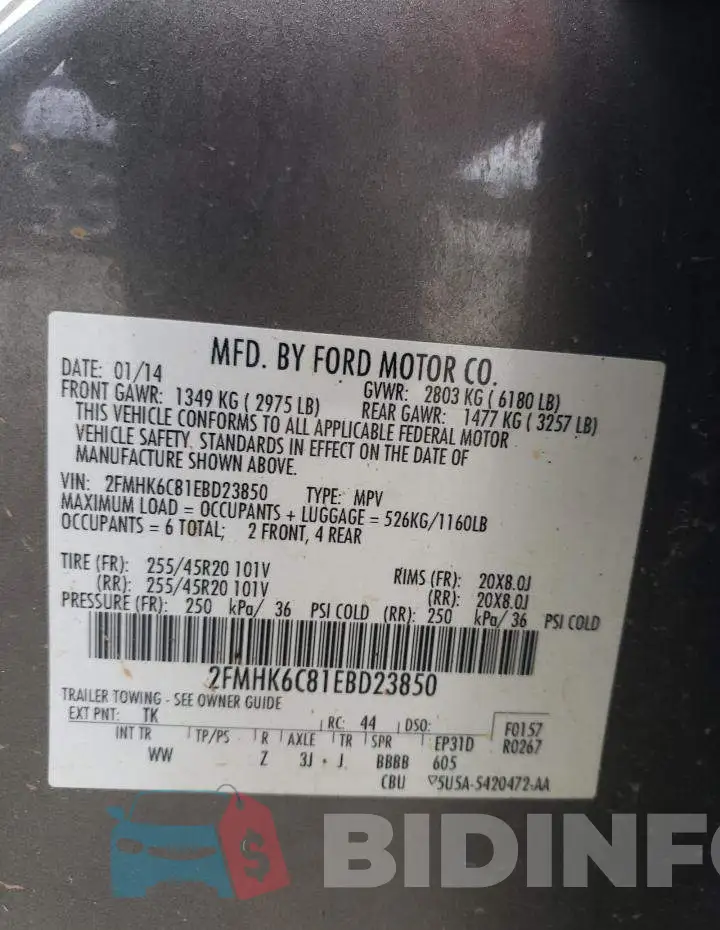 2FMHK6C81EBD23850 Photo# 13