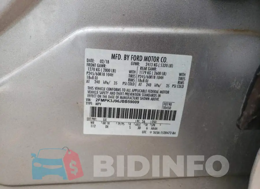 2FMPK3J96JBB59009 Photo# 13