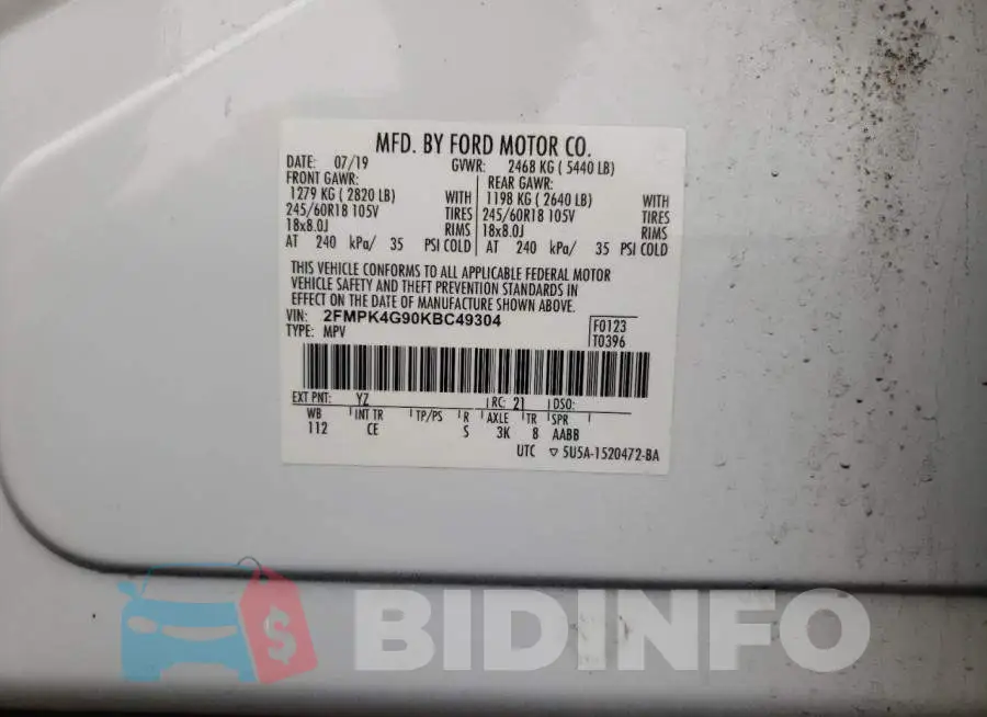 2FMPK4G90KBC49304 Photo# 13