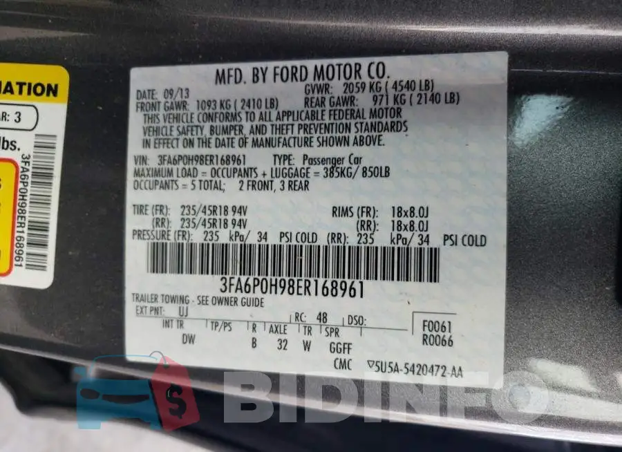 3FA6P0H98ER168961 Photo# 12