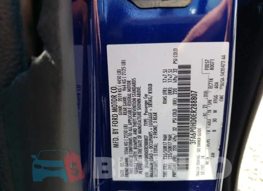 3FA6P0HD0ER288807 Photo# 12