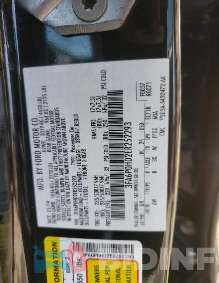 3FA6P0HD2ER252293 Photo# 12