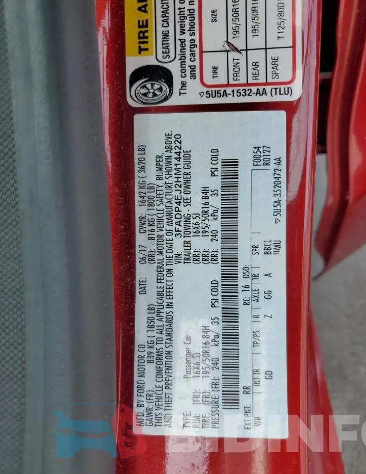 3FADP4EJ2HM144220 Photo# 12