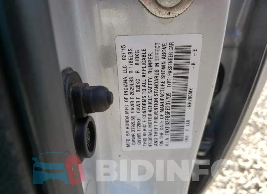 19XFB2F85FE237709 Photo# 12