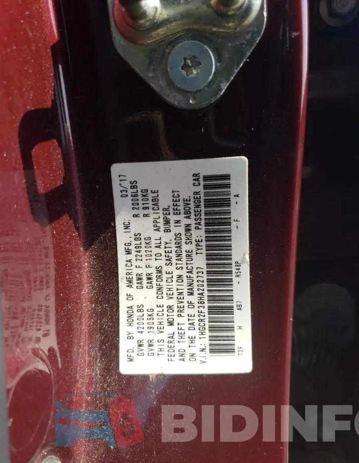 1HGCR2F38HA202737 Photo# 12