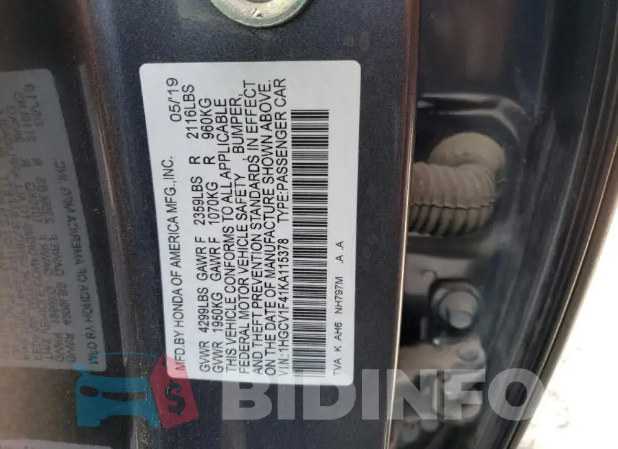 1HGCV1F41KA115378 Photo# 12