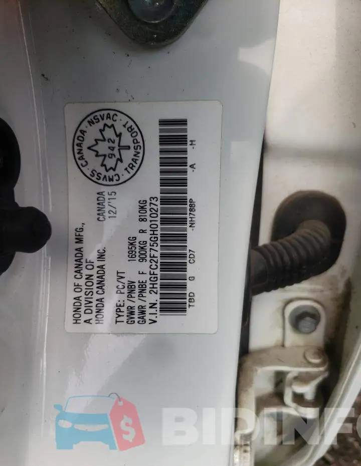 2HGFC2F75GH010273 Photo# 12