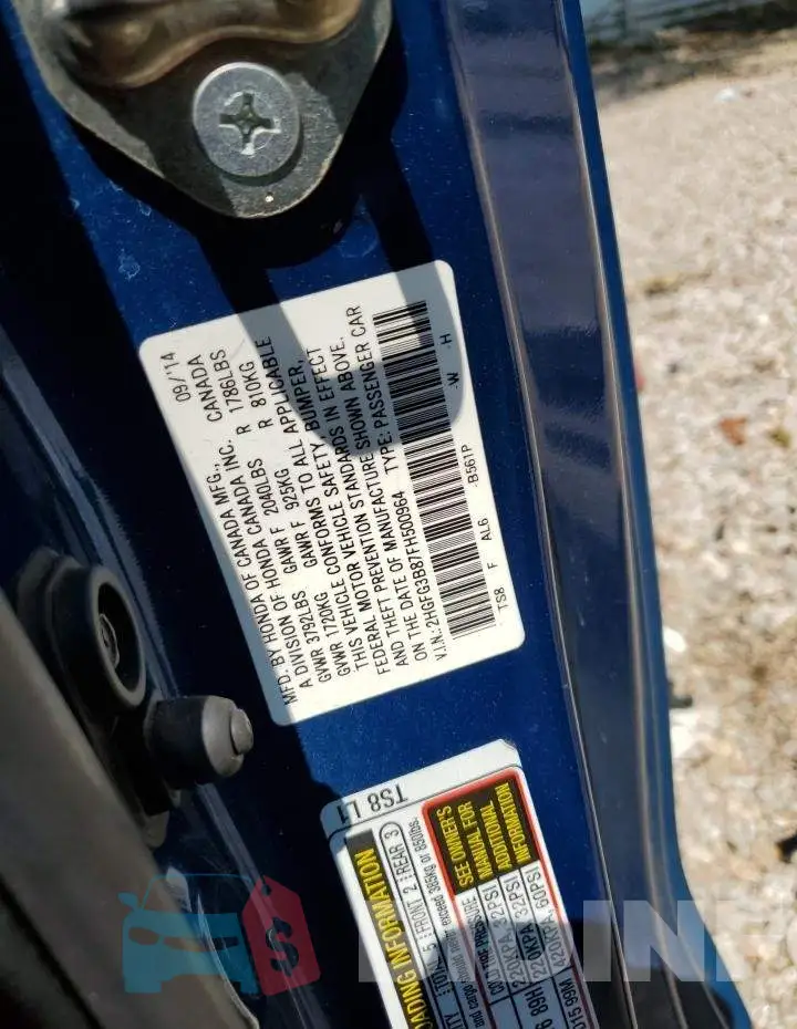 2HGFG3B87FH500964 Photo# 12