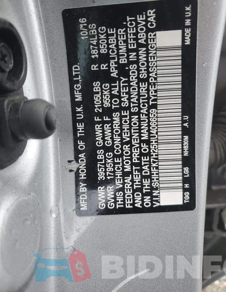 SHHFK7H25HU406659 Photo# 12