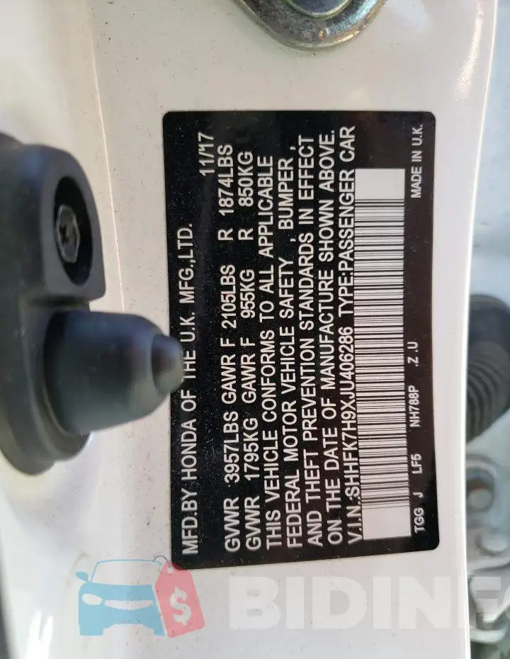 SHHFK7H9XJU406286 Photo# 13