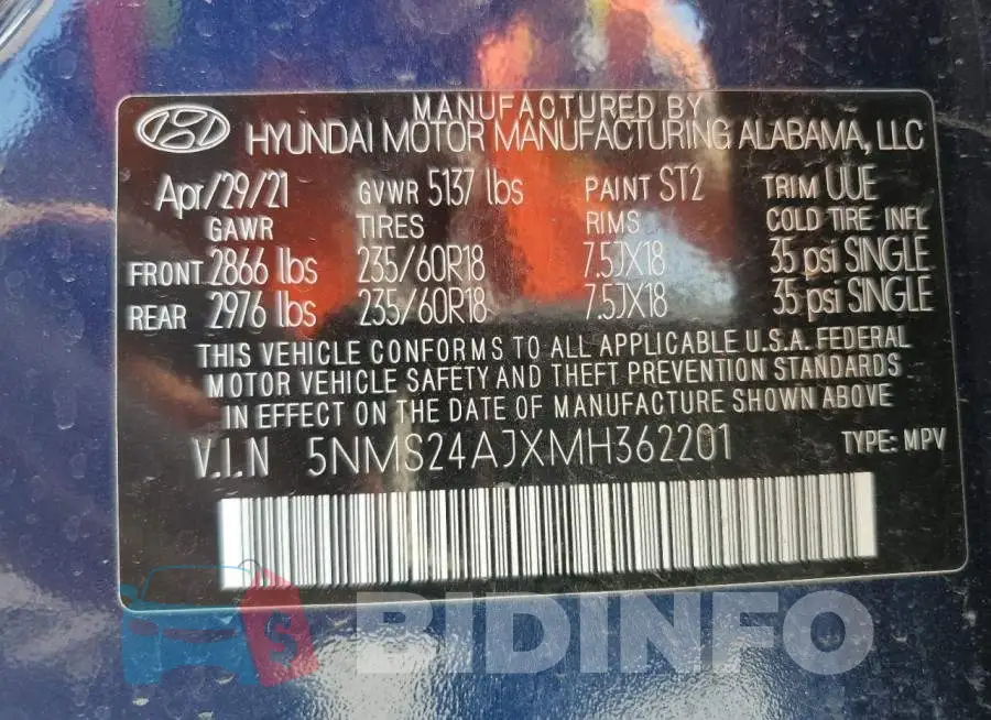 5NMS24AJXMH362201 Photo# 14